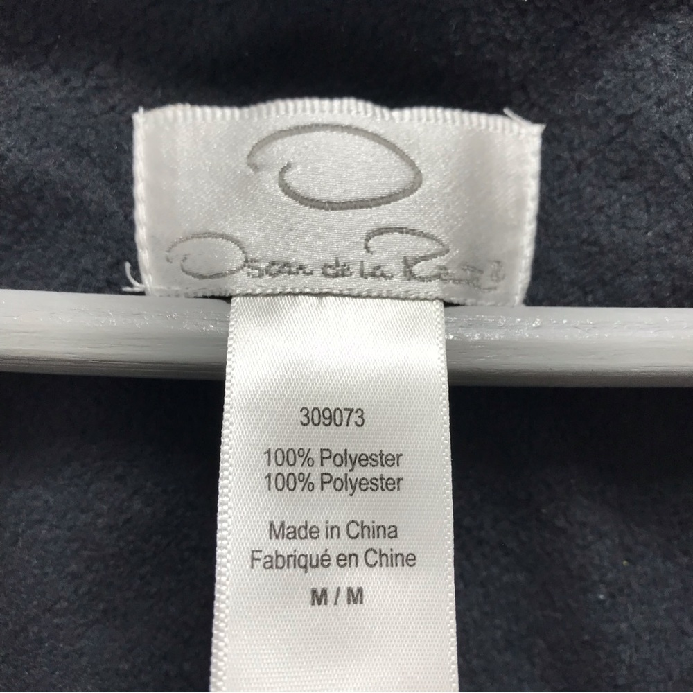OSCAR DE LA RENTA loungewear top fleece plaid red black gray size Medium - Picture 6 of 10
